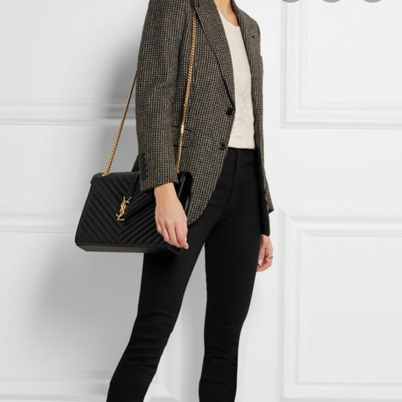 100% Auth YSL Large Envelope Shoulder Bag - Picture 15 of 16